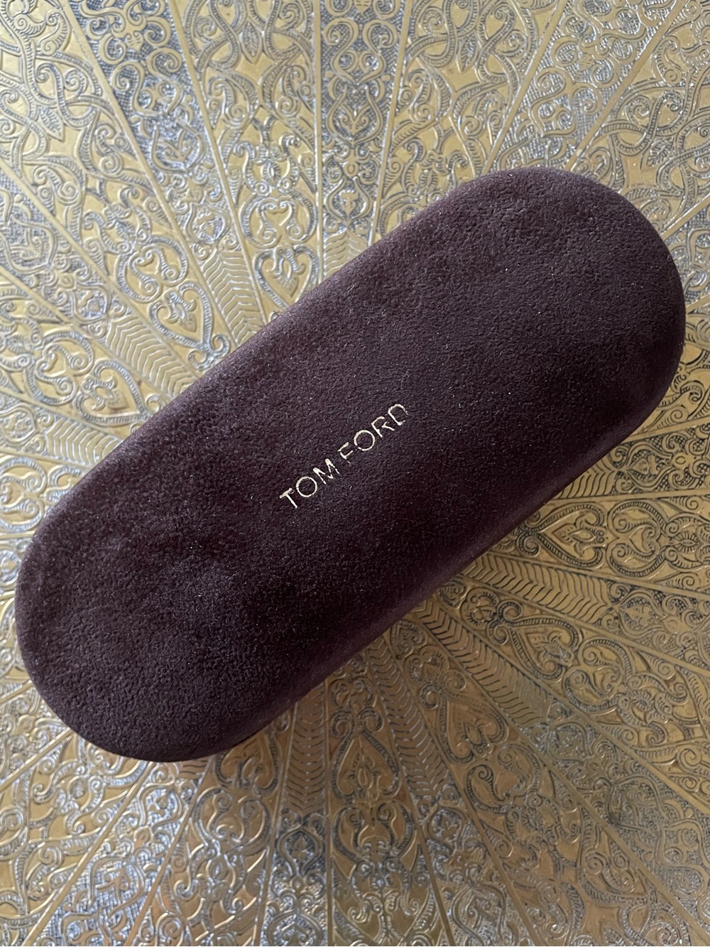 Tom Ford Velvet Eyewear Case Brown Gold Sunglasses